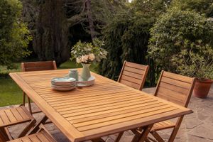 Table de jardin pliante rectangulaire en bois massif L170 cm SANTIAGO