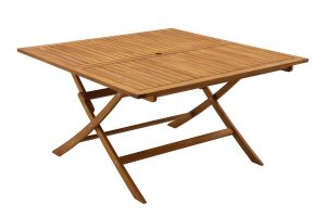 Table de jardin pliante carrée en bois massif L140 cm SANTIAGO