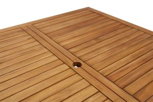 Table de jardin pliante carrée en bois massif L140 cm SANTIAGO