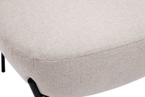 Fauteuil en tissu effet velours texturé beige et métal noir BELEY