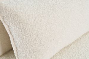 Chauffeuse 1 place convertible en tissu effet laine bouclée blanc VICTOR