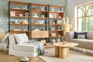 Chauffeuse 1 place convertible en tissu effet laine bouclée blanc VICTOR