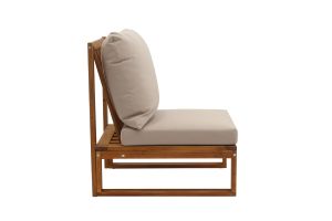 Salon de jardin d'angle 6-8 places en bois massif avec coussins déhoussables taupe SALSA