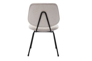 Chaises design en tissu effet velours texturé beige et métal noir (lot de 2) BARNET