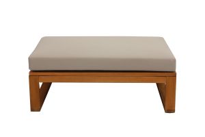 Salon de jardin d'angle 6-8 places en bois massif avec coussins déhoussables taupe SALSA
