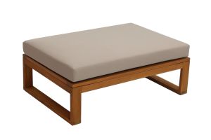 Salon de jardin d'angle 6-8 places en bois massif avec coussins déhoussables taupe SALSA