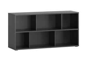 Bibliothèque basse noire L140 cm EPURE
