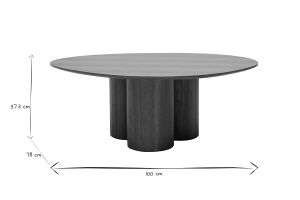 Mesa de centro de diseño de nogal oscura 100 cm HOLLEN