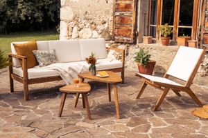 Tavolini da salotto estraibili in legno massello (set di 2) ELQUI