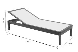 Bain de soleil blanc et bois massif NAVEEN