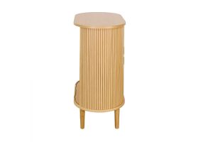 Buffet haut vintage avec portes coulissantes bois clair chêne L70 cm EPIC