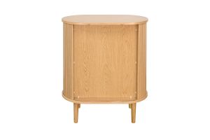 Buffet haut vintage avec portes coulissantes bois clair chêne L70 cm EPIC