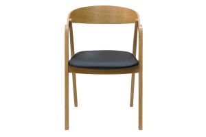 Chaises scandinaves empilables en bois clair chêne et assises noires (lot de 2) LOVA