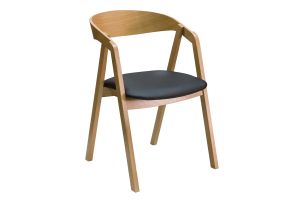 Chaises scandinaves empilables en bois clair chêne et assises noires (lot de 2) LOVA