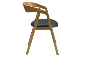 Chaises scandinaves empilables en bois clair chêne et assises noires (lot de 2) LOVA