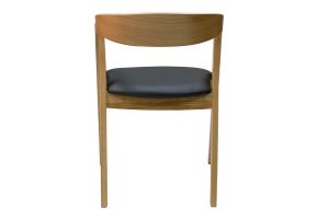 Chaises scandinaves empilables en bois clair chêne et assises noires (lot de 2) LOVA