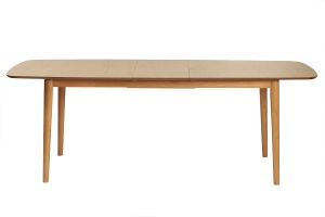 Table extensible rallonges intégrées rectangulaire en bois clair chêne L180-220 cm EGO