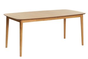 Table extensible rallonges intégrées rectangulaire en bois clair chêne L180-220 cm EGO