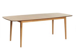 Table extensible rallonges intégrées rectangulaire en bois clair chêne L180-220 cm EGO