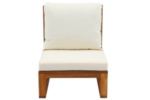 Salon de jardin d'angle 6-8 places en bois massif avec coussins déhoussables beige naturel SALSA