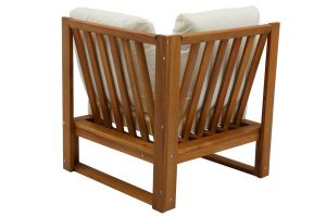 Salon de jardin d'angle 6-8 places en bois massif avec coussins déhoussables beige naturel SALSA