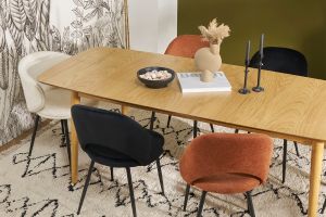 Table extensible rallonges intégrées rectangulaire en bois clair chêne L180-220 cm EGO