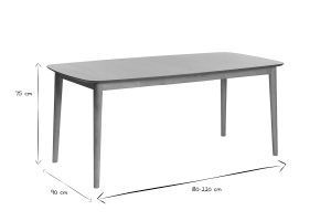 Table extensible rallonges intégrées rectangulaire en bois clair chêne L180-220 cm EGO