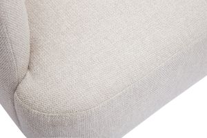 Canapé scandinave 2 places en tissu effet velours texturé beige et bois clair ISKO