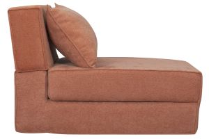 Chauffeuse 1 place convertible en tissu effet velours terre brûlée VICTOR