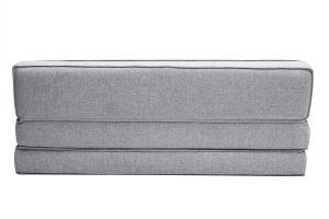 Chauffeuse 2 places convertible en tissu gris clair KATY