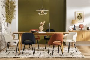 Table extensible rallonges intégrées rectangulaire en bois clair chêne L180-220 cm EGO