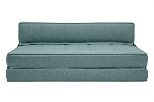Chauffeuse convertible 2 places en tissu vert de gris KATY