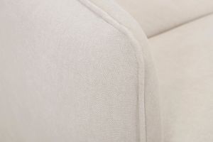 Canapé d'angle convertible et réversible 3-4 places en tissu effet velours beige et bois clair ROMANE