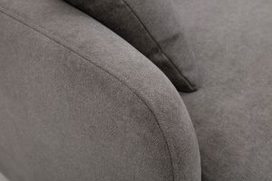 Canapé design 3 places en tissu effet velours gris et métal noir JERRY