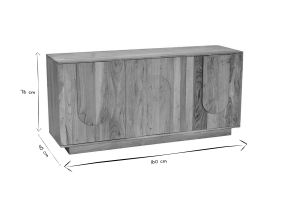 Buffet en bois massif gravé 3 portes L160 cm ARK