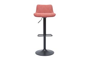 Tabourets de bar réglables pivotants 360° en tissu effet velours texturé terracotta et métal noir (lot de 2) BOOST