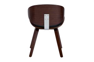 Chaise design noir et bois foncé noyer WALNUT