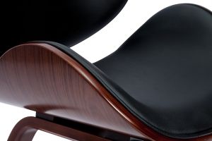 Chaise design noir et bois foncé noyer WALNUT