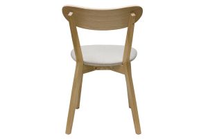 Chaises vintage en bois clair chêne et tissu beige (lot de 2) DOVE