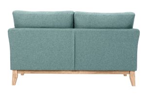 Canapé scandinave déhoussable 2 places en tissu vert de gris et bois clair OSLO