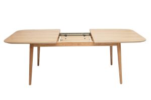 Table extensible rallonges intégrées rectangulaire en bois clair chêne L160-210 cm ANK