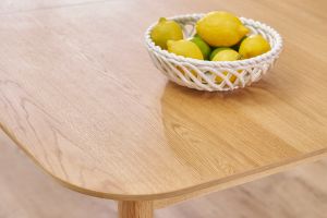 Table extensible rallonges intégrées rectangulaire en bois clair chêne L160-210 cm ANK