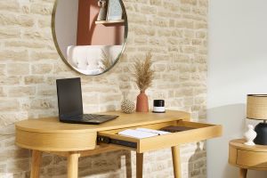 Bureau avec tiroir en bois clair L120 cm JUDITH