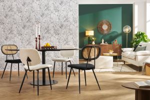 Table à manger design noire ovale L170 cm HALIA