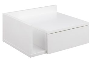 Table de chevet murale blanche avec tiroir NASTY