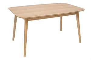 Table extensible rallonges intégrées rectangulaire en bois clair chêne L140-170 cm ANK