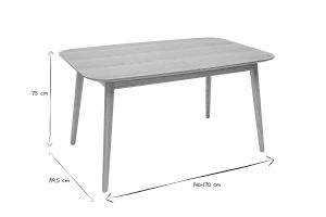 Table extensible rallonges intégrées rectangulaire en bois clair chêne L140-170 cm ANK