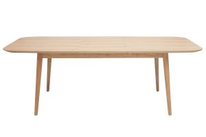 Table extensible rallonges intégrées rectangulaire en bois clair chêne L160-210 cm ANK