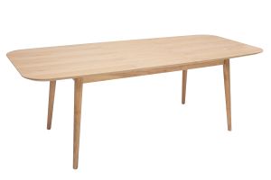 Table extensible rallonges intégrées rectangulaire en bois clair chêne L160-210 cm ANK