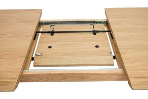 Table extensible rallonges intégrées rectangulaire en bois clair chêne L160-210 cm ANK